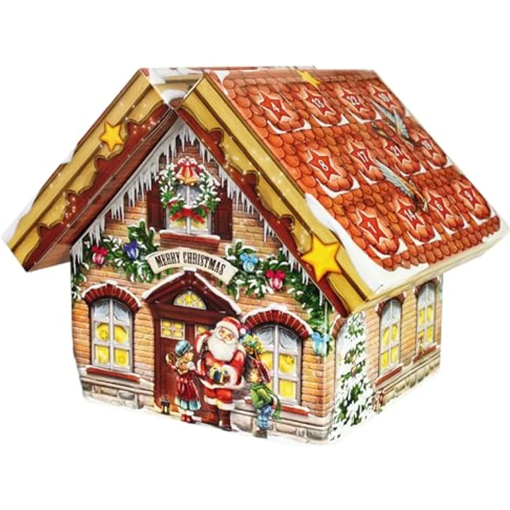 ROTH Räucherkegel-Adventskalender Räucherhaus gefüllt mit 24 verschiedenen Räucherkerzen, Räucherkerzchen-Kalender für die Vorweihnachtszeit – Bild 1