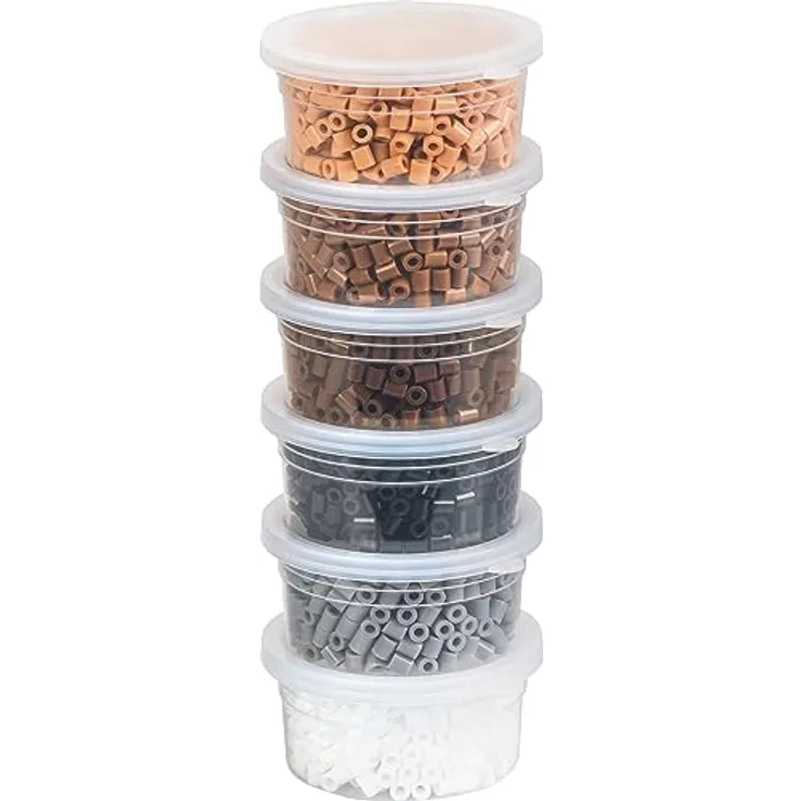 Bügelperlen-Set, 3.000 Stück Braun/Schwarz/Weiß Braun/Schwarz/Weiß