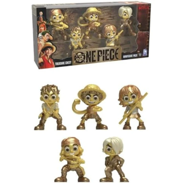 PhatMojo One Piece Minifiguren Set Gold, 6,5 cm, Sammelfiguren mit Monkey D. Luffy, Nami, Usopp, Sanji und Roronoa Zoro – Bild 3