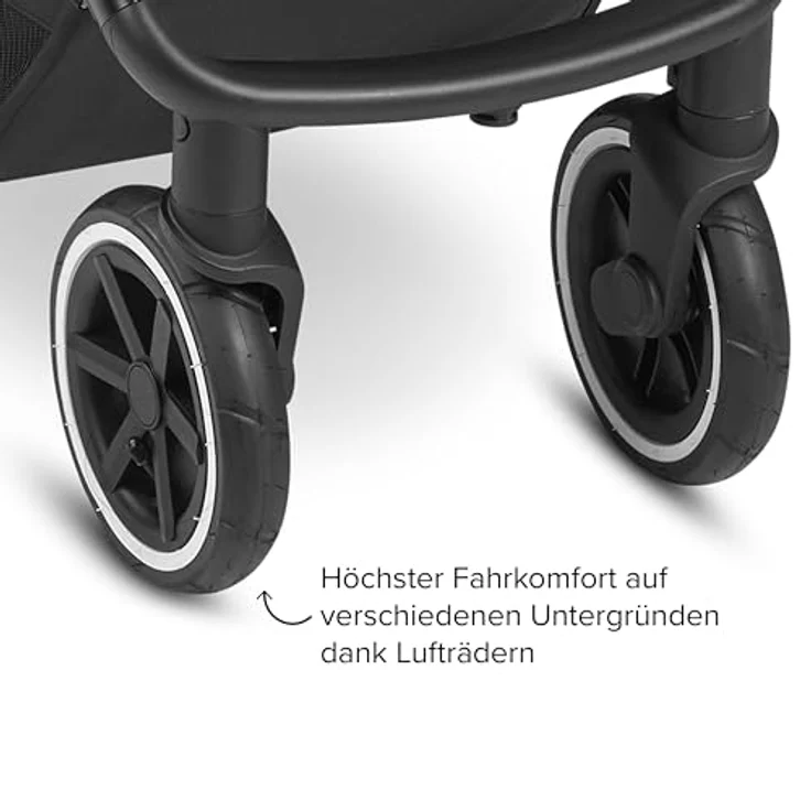 ABC Design Avus Air – Handlicher und komfortabler Buggy für den lebendigen Alltag. Mit großen Lufträdern, flacher Liegeposition und kompaktem Faltmaß – ab Geburt bis 22 kg (ink) – Bild 4