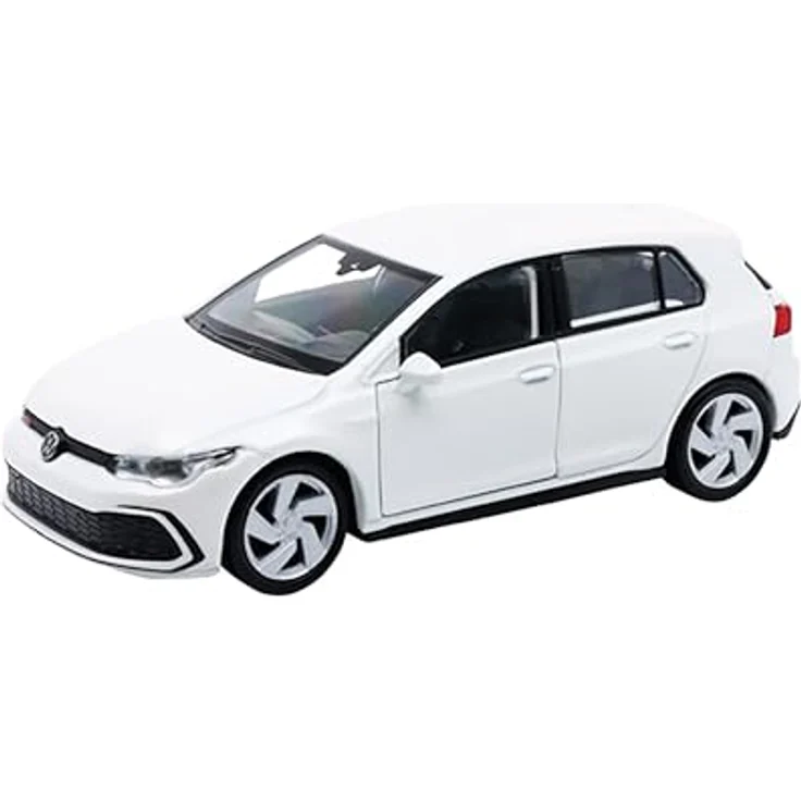 Toi-Toys Volkswagen Golf 8 GTI Metall Modellauto 11,5 cm, Weiss-Metallic, detailgetreu mit Gummireifen und öffnenden Türen – Bild 1