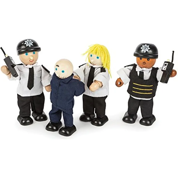 Tidlo Polizisten & Gefangene, Sammelfiguren mit flexiblen Armen und Beinen, inklusive Walkie Talkies