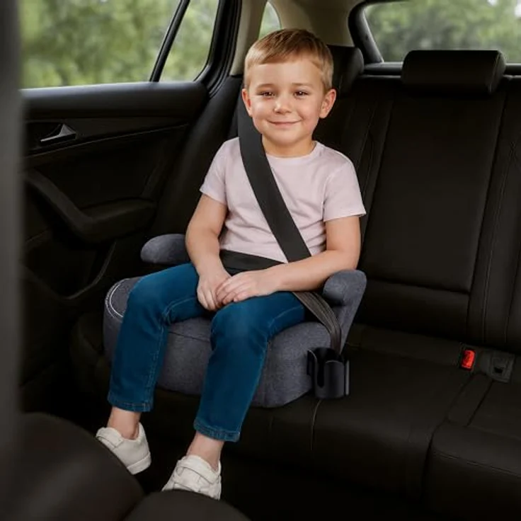 Tulano Cabby 25, Kindersitz, ECE R129/i-Size Norm, grau, universeller Einbau, abnehmbare und waschbare Polsterung, ergonomische Armlehnen – Bild 8