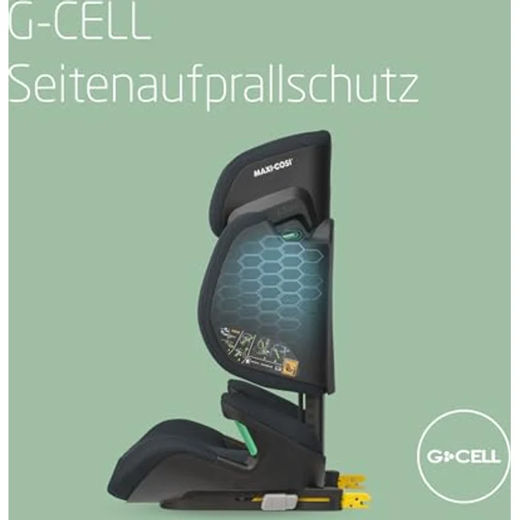 Maxi-Cosi RodiFix M i-Size, Kindersitz mit hohem Rücken, 3,5–12 Jahre, 100–150 cm, ISOFIX-Kindersitz, G-CELL Seitenaufprallschutz, verstellbare Höhe, schnelles und einfaches Anschnallen, Basic Grey – Bild 3