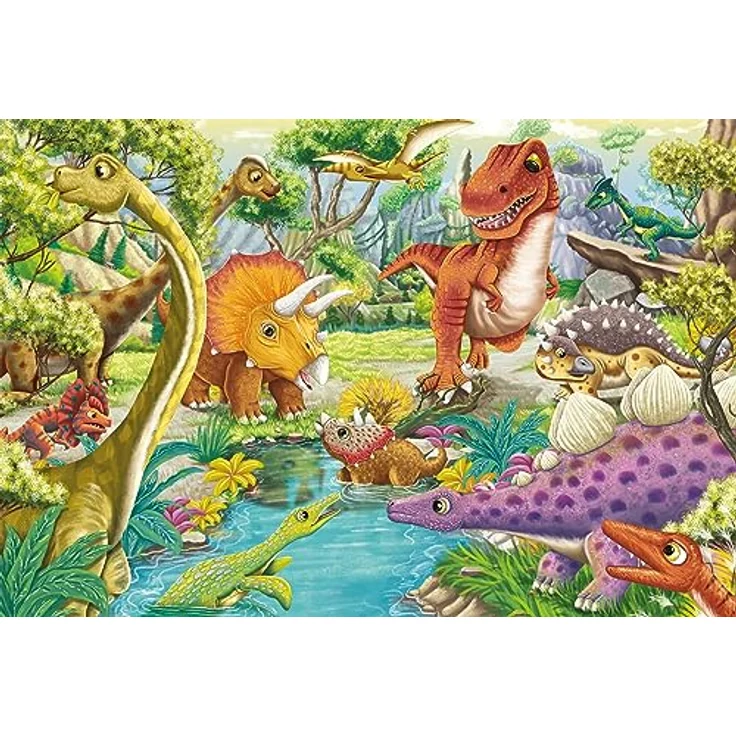 Schmidt Spiele 56465 Spaß mit den Dinosauriern, 3 mal 24 Teile Kinderpuzzle, Puzzlemaße: 26,3 x 17,8 cm, ab 3 Jahren – Bild 4