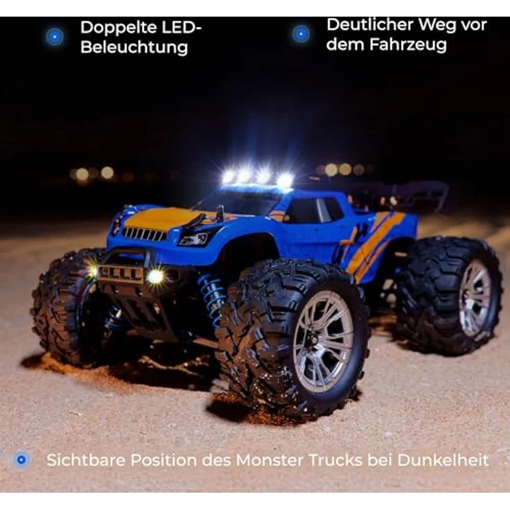 Overmax X-Shard RC Monster Truck 4x4 1:16, LED-Beleuchtung, Metallantrieb, IPX4, 30 km/h, RTR Offroad Auto – Bild 6