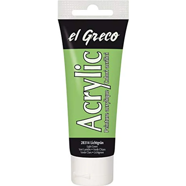 KREUL El Greco Acrylic 75 ml Tube, hochpigmentierte glänzende Acrylfarbe in lichtgrün, buttrig vermalbar für pastose Malerei – Bild 1