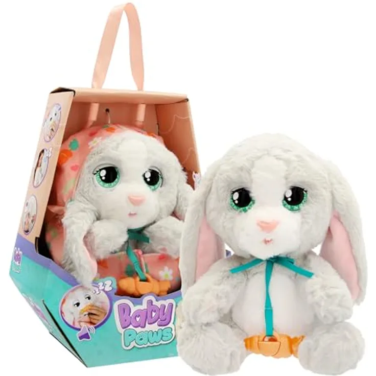 IMC TOYS Baby Paws Bunny, Interaktiver Spielzeug-Hase für Kinder ab 1,5 Jahren, weiß, mit Ton