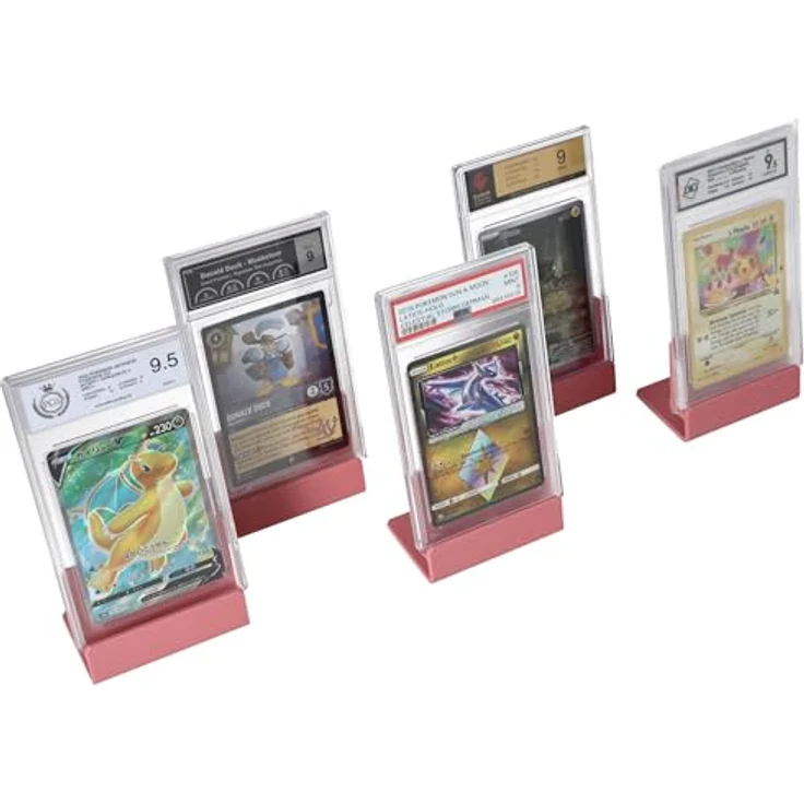 Feldherr 5er Set Kartenständer rosé für Graded Cards & Slabs, stabiler Kunststoff, optimaler Präsentationswinkel 10° – Bild 1
