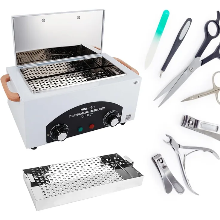 Ophy Heißluftsterilisator CH-360T, 200 °C, 300 W, 1,5 L mit Timer & Kontrollleuchte für Nagelwerkzeuge & Friseursalon