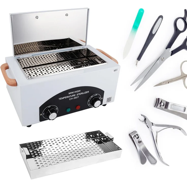 Ophy Heißluftsterilisator CH-360T, 200 °C, 300 W, 1,5 L mit Timer & Kontrollleuchte für Nagelwerkzeuge & Friseursalon