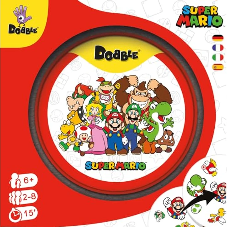 Zygomatic Dobble Super Mario, Familienspiel Kartenspiel, 2-8 Spieler, Ab 6+ Jahren, 15 Minuten, Deutsch, Mehrsprachig - Preisvergleich – Bild 2