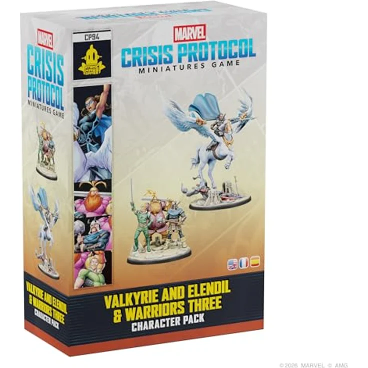 Atomic Mass Games Marvel Crisis Protocol - Valkyrie auf Elendil & Warriors Three, Brettspiel mit detailreichen Miniaturen und strategischen Teamtaktikkarten – Bild 1