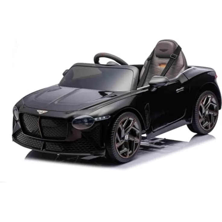 Beneo Motors Elektrisches Kinderauto Bentley Bacalar 12V, schwarz, mit Flügeltüren, 2,4 GHz Fernbedienung, LED-Beleuchtung, USB/AUX-Anschluss, Federung, Lithium-Akku, 2 x 25W Motor, Originale Lizenz
