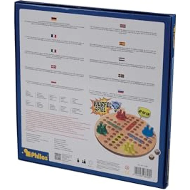 Philos 3303 - Würfelspiel, Ludo, groß, mit Spielfiguren und Würfel – Bild 3