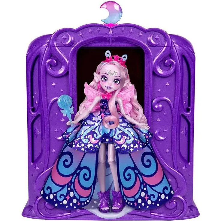 Magic Mixies Pixie Supremes Mirror 30527, interaktives Spielset mit über 50 Lichtern und Geräuschen, inkl. 22 cm Schmetterlingspuppe Luna, lila