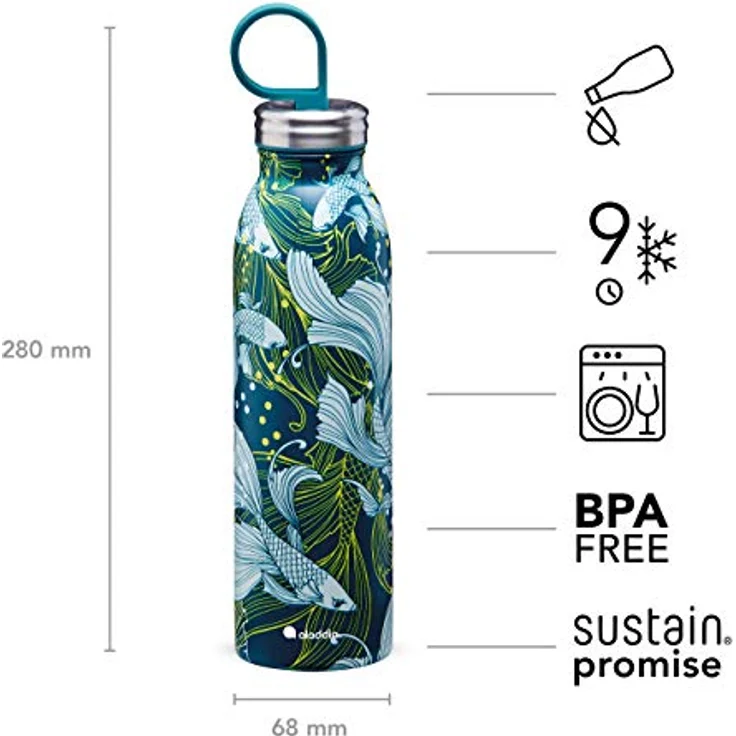 aladdin Trinkflasche Chilled Style Isolierflasche Goldfisch Green – Bild 4