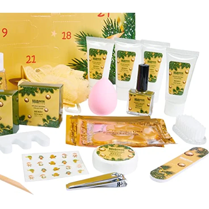 BRUBAKER Adventskalender XXL Beauty Adventskalender 2024 - Gold - 24 x Körperpflege & Spa (24-tlg) - Wellness Weihnachtskalender für Frauen und Mädchen – Bild 5