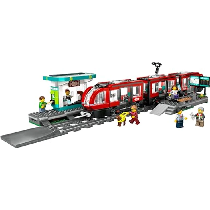 LEGO® Konstruktionsspielsteine Straßenbahn mit Haltestelle (60423), LEGO LEGO City, (811 St), Made in Europe – Bild 5