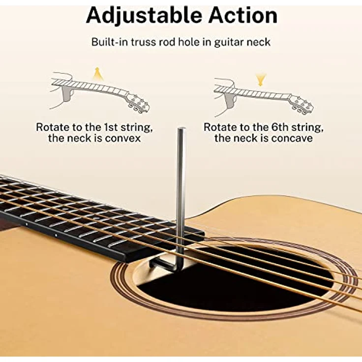 Donner Akustik Gitarre 4/4 Anfänger Erwachsene Akustikgitarre Cutaway Einsteiger Kit 41 Zoll voller Größe Gitarren Starter Mahagoni Fichte mit 6 Saiten Tasche Capo Plektren Gurt – Bild 4