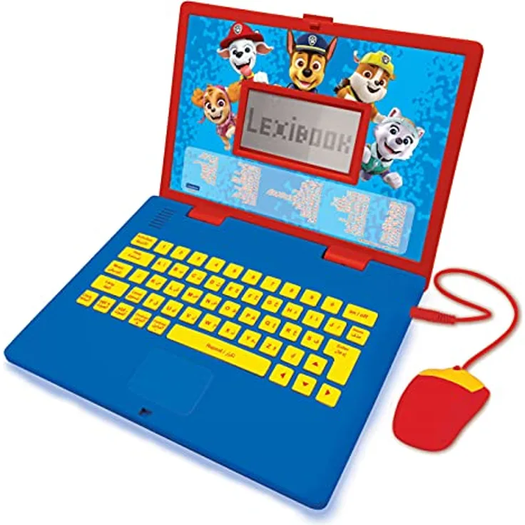 LEXIBOOK JC598PAi13 Lern- und zweisprachiger Laptop, arabisch/englisch, Spielzeug für Kinder, 124 Aktivitäten, Lernspiele und Musik mit Paw Patrol-Rot/Blau