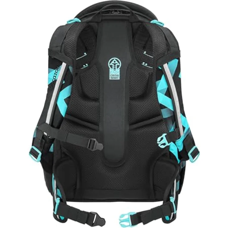Coocazoo Byte Schulrucksack, ergonomisches Tragesystem, 28 Liter Volumen, Schwarz mit reflektierenden Flächen – Bild 5
