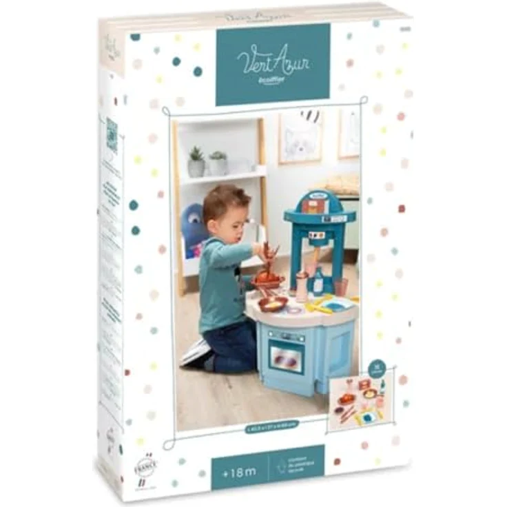 Ecoiffier Meine erste Küche – Nachhaltiges Spielzeug für Kinder ab 18 Monaten mit Backofen, Spüle und Kochfeld, sanfte Farben – Bild 1