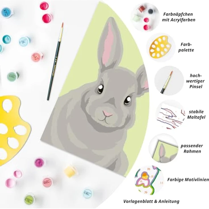 Ravensburger Malen nach Zahlen 23757 - Niedliches Kaninchen - Kinder ab 7 Jahren – Bild 5