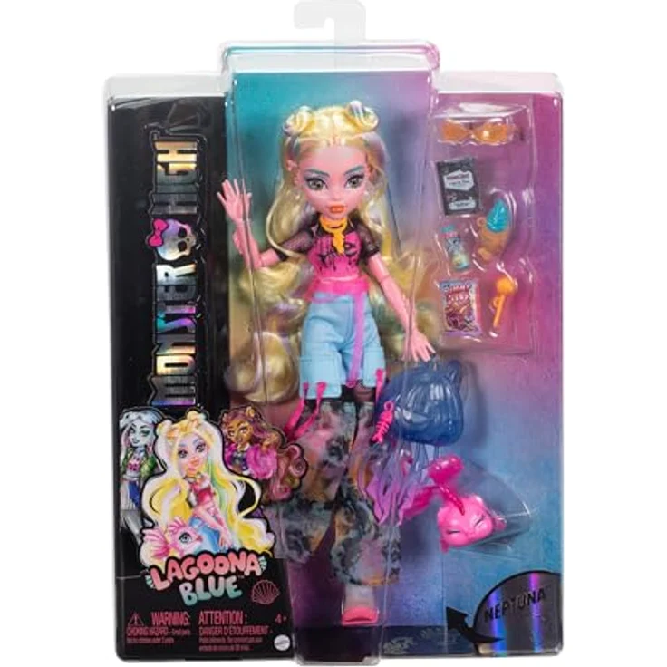Mattel® Anziehpuppe Monster High, Lagoona Blue mit Haustier Neptuna, Y2K-inspirierter Look - Preisvergleich – Bild 7