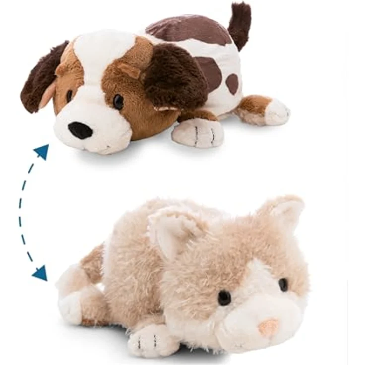 NICI Kuscheltier Katze und Hund, 25 cm Wendefunktion, weiches Plüschstofftier – Bild 1