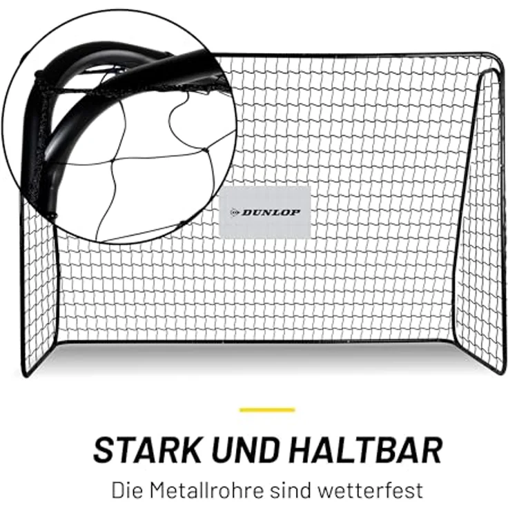 DUNLOP Fußballtor - Fussballtor 300 x 205 x 120 cm - Metall, Schwarz - Für Garten Kinder und Erwachsene, Innen und Außen - Einfache Montage – Bild 4