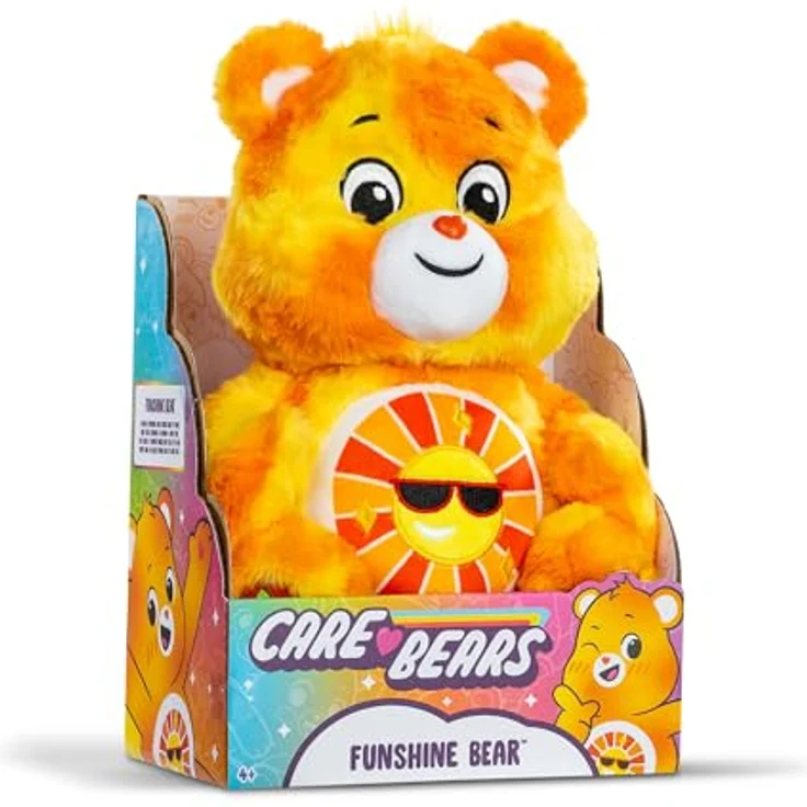 Troetelbeertjes Care Bears Kuscheltier Colour Splash Funshine Bear, 35cm, mit detailliertem Belly Badge und modernem Plüschdesign – Bild 2