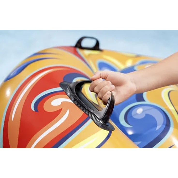 Bestway Schwimmtier Mediterranean Turtle, 186 x 168 x 42 cm, PVC, Majolika-Design, Robuste Haltegriffe, Sicherheitsventile, Inkl. Reparaturflicken, Ab 3 Jahren – Bild 3