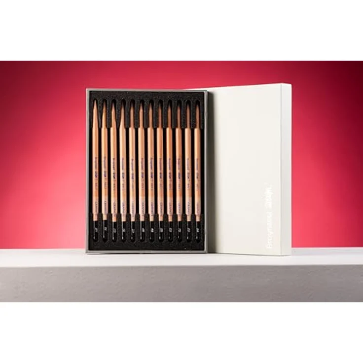 Bruynzeel Design Professional Graphitbleistifte, 12er-Set im Malkasten mit Härtegrad 2H bis 9B, ideal zum Zeichnen & Skizzieren – Bild 2
