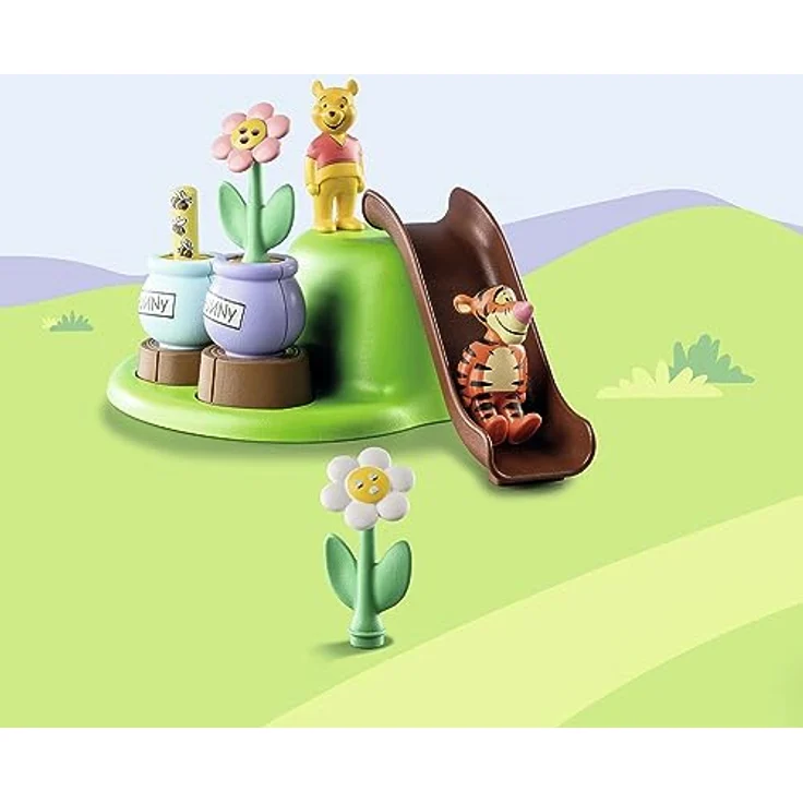 PLAYMOBIL 71317 1.2.3 & Disney: Winnies Tiggers Bienengarten Spielset, mit Bienenhüpfstäben und Steckblumen, mehrfarbig – Bild 5