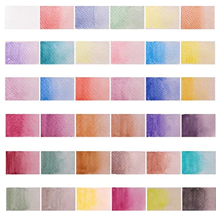 Mont Marte Metallic Aquarellfarben Set, 36 Wasserfarben inklusive Pinsel, kompaktes Design, ideal für Anfänger und Profis – Bild 5
