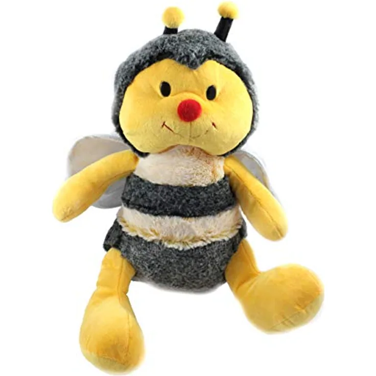 ELLUG Plüsch Biene, Hummel, Glitzer Flügel Kuscheltier, gelb schwarz, 33 cm