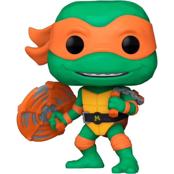 Funko Teenage Mutant Ninja Turtles Mutant Mayhem - Michelangelo 1395, Funko Pop! Vinyl Figur, ca. 9 cm groß, in bedruckter Fensterbox