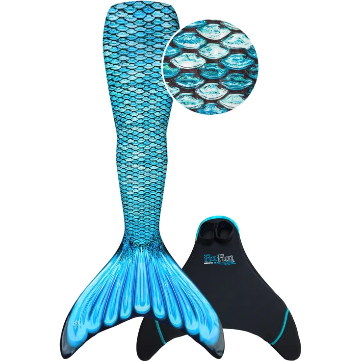Fin Fun Monoflosse Tidal Teal, für Kinder - Mit Tip Protektoren und doppelt genähter Neoprenschicht