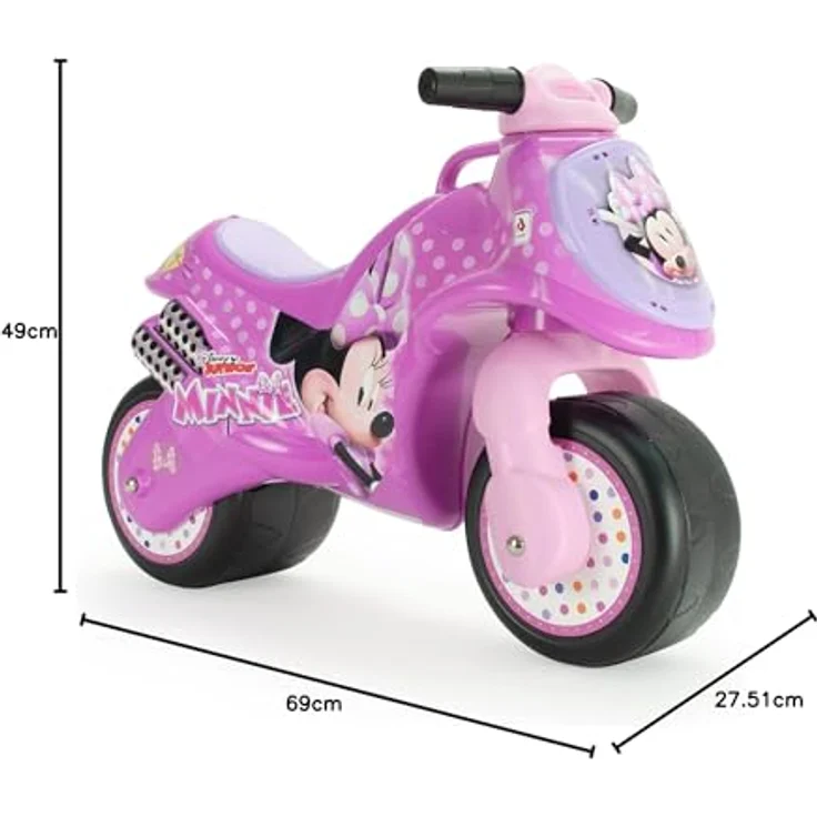 INJUSA - Moto Laufrad Neox Minnie Mouse, Ride on für Kinder von 18 bis 36 Monaten, breite Kunststoffräder, Tragegriff, dauerhafte wasserfeste Dekoration, Rosa – Bild 5