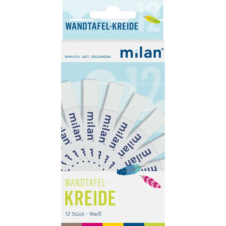 Eberhard Faber Tafel-Kreide, 12 Sticks in weiß, Maße: ca. 8 x 1,2 x 1,2 cm