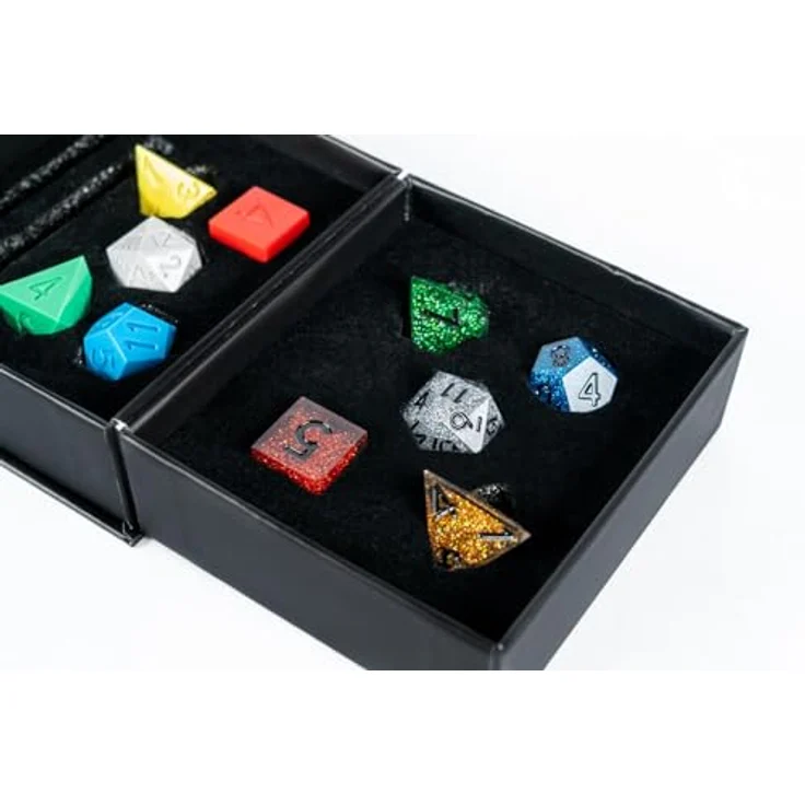 FanRoll D&D Würfel-Set 50. Hochzeitstag, Vintage-Reproduktion und modernes Set mit rotem Drachen-Etui – Bild 4