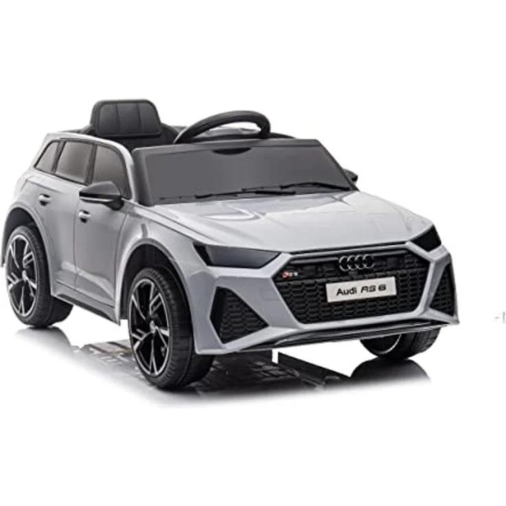 FINOOS Kinder Elektroauto AUDI RS6, 2x 12V Motoren, Fernbedienung, USB, SD, Aux, Mp3, Grau – Bild 2