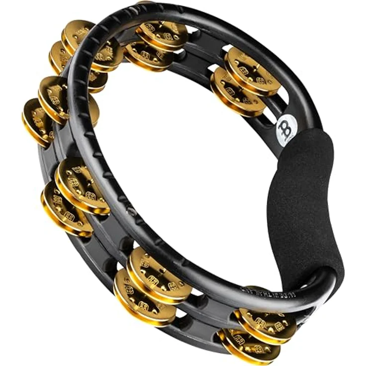 Meinl Hand Tambourine TMT1B-BK, mit Messing Jingles, ergonomischem Griff und leichtem Design, schwarz – Bild 1