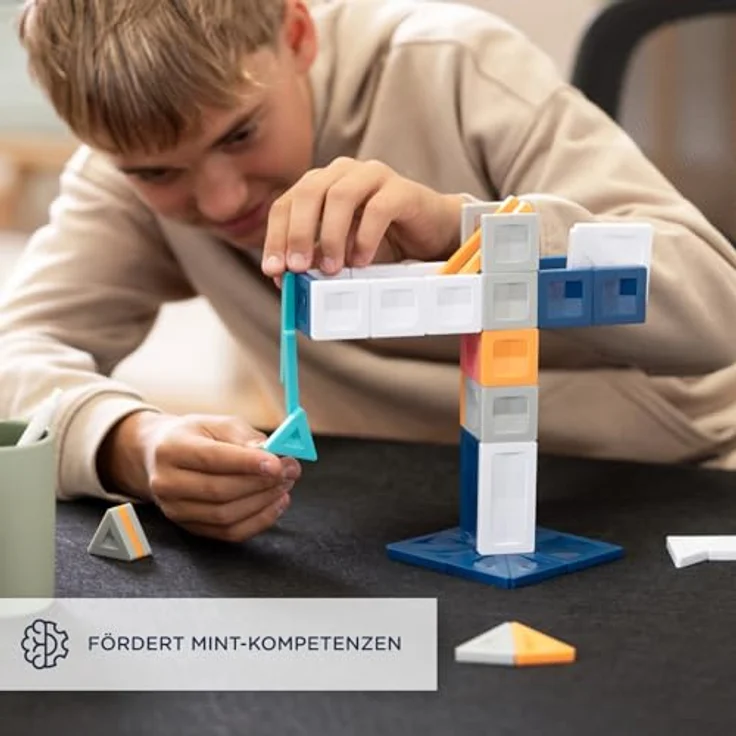 Connetix PRO Constructor Set, Magnetbaukasten mit 70 Teilen für kreatives 3D-Konstruieren mit starken Magneten und langlebigen ABS-Bausteinen – Bild 3
