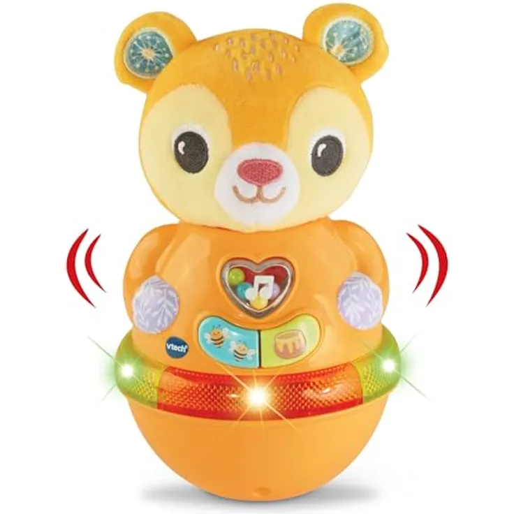 Vtech Baby Wackelbärchen, Interaktives Spielzeug mit 3 gesungenen Liedern und 12 Melodien, für Kinder von 6-24 Monaten