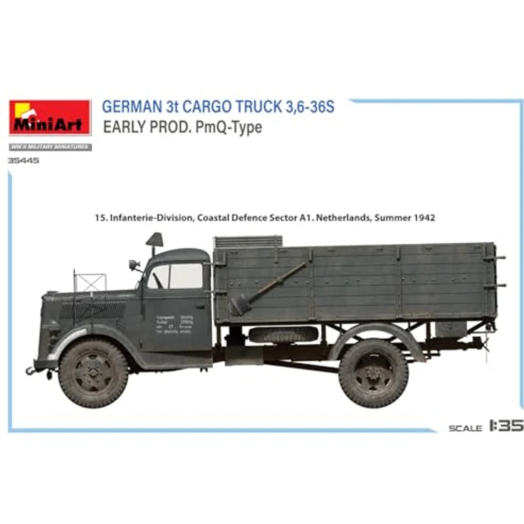 Other 1:35 Dt. 3t. Cargo Truck, Modellfahrzeug mit detaillierten Photoätzteilen und 6 Decal-Varianten für Dioramen – Bild 10