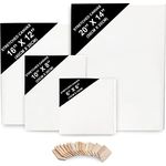 Belle Vous 4 Stk Blanko Leinwand mit Keilrahmen - 15x15 cm, 20x25 cm, 30x40 cm, 35x50 cm – Bespannter Rahmen Keilrahmen Leinwand für Künstlerbedarf – Leinwand für Ölfarben, Acrylfarben - Preisvergleich