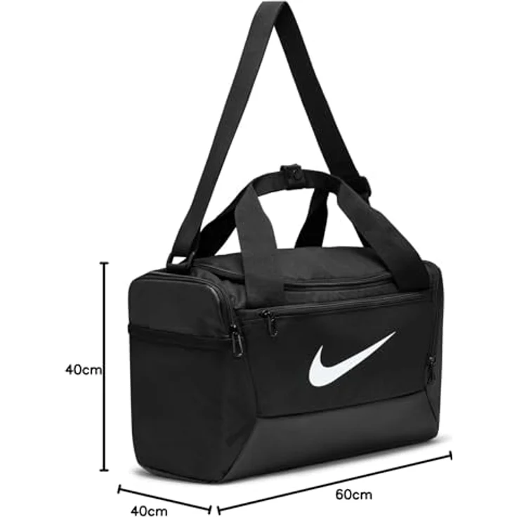Nike Sporttasche Brasilia - Sporttasche (XS, 25 l) - Schwarz/Weiß - Mit separatem Fach für Schuhe und verschwitzte Kleidung – Bild 12