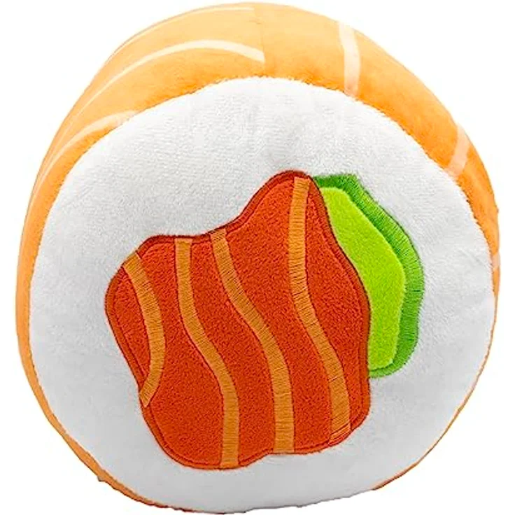 Joy Toy - Plushi Uramaki mit Lachs (gestickt) Plüsch - Größe 20x20x15 cm - Kuscheltier in echtheitsgetreuer Größe  – Bild 2